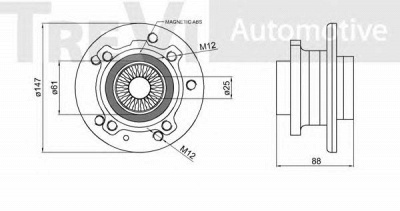 TREVI AUTOMOTIVE wb2243 -  Комплект подшипника ступицы колеса